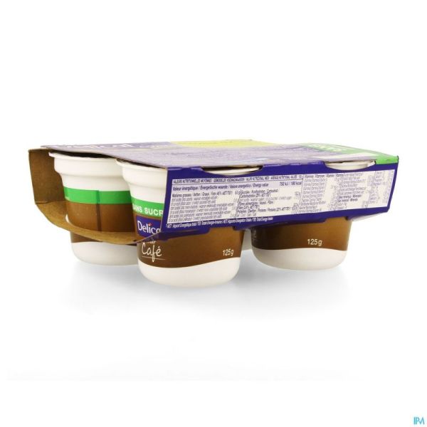 Delical Creme Dessert Hp-hc S/sucre Cafe 4x124g